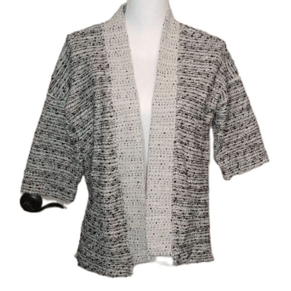 💸3/12$- Old Navy, black-white and grey medium open kimono - Picture 1 of 7